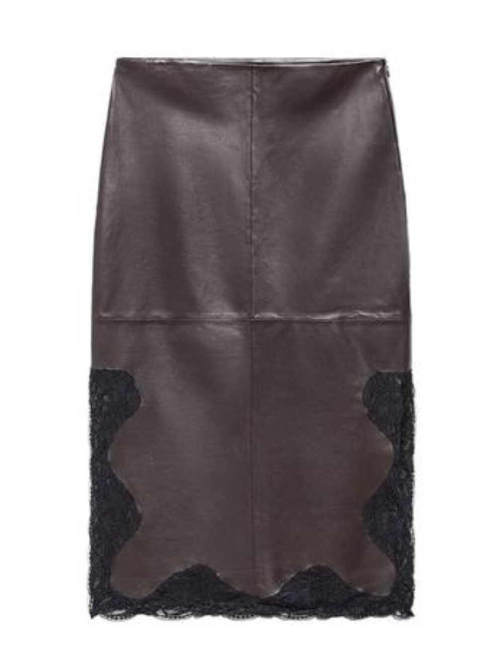 ZARA 100% LEATHER LACE SKIRT ZW COLLECTION LIMITED EDITION